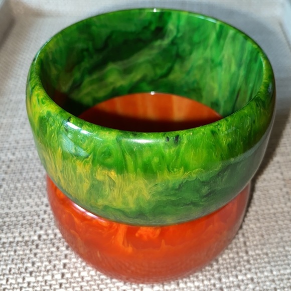 BAKELITE 🎉HOST PICK🎉 bracelet VTG amber orange and green STUNNING 🤩 😍 - Picture 3 of 12